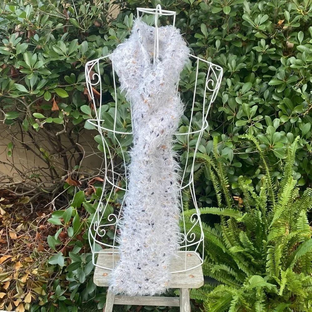 St John's Bay White Pop Over Glove Two Pack and Fuzzy Scarf. NWT.